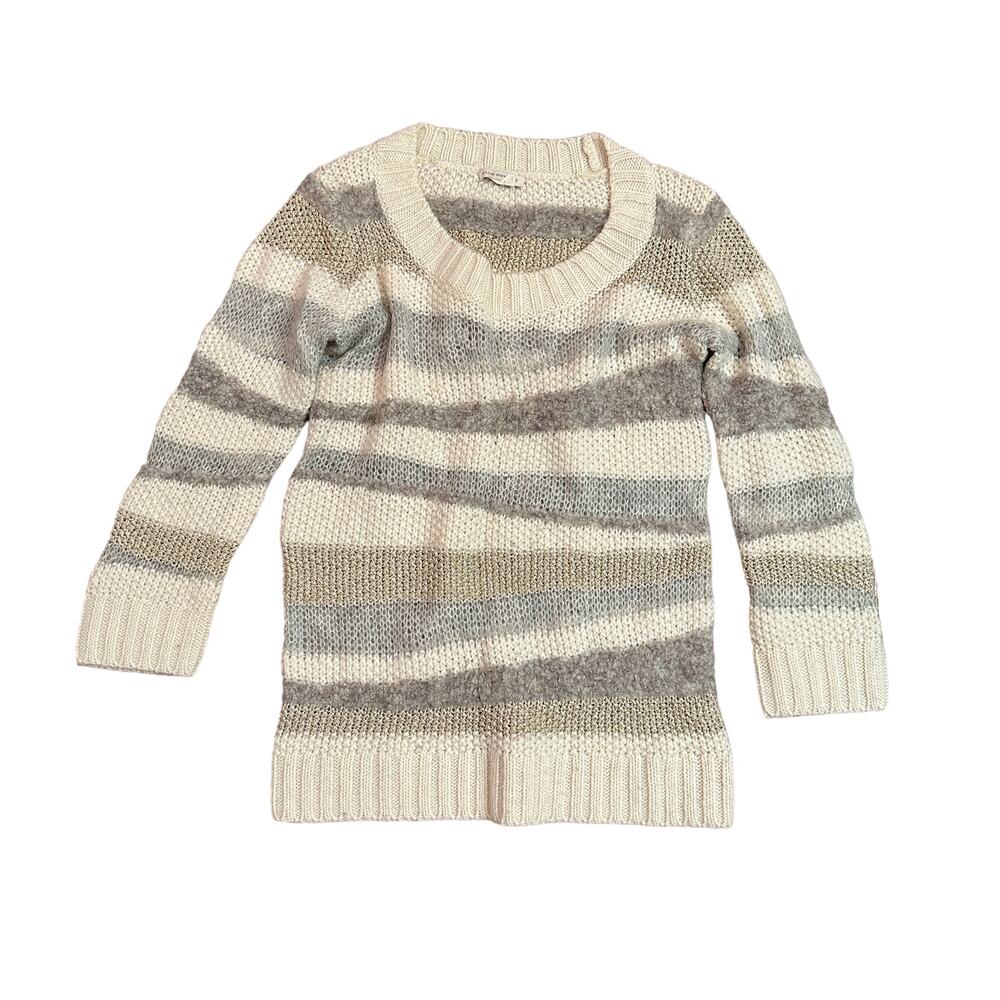 Club Monaco Cream Stripe Sweater